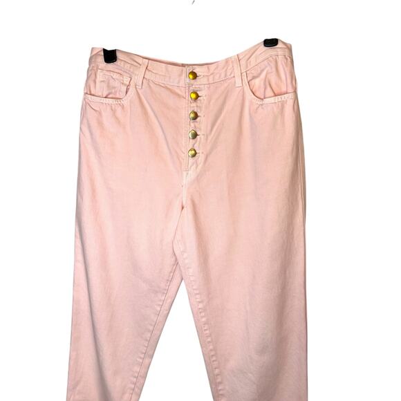 J BRAND Heather Button Fly Jeans in Lulled Cropped in Pink Women's Size 32 = 12 - Picture 4 of 12